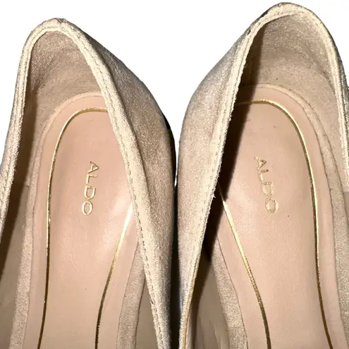 ALDO  Brockett Faux Suede Flats in Bone 7.5