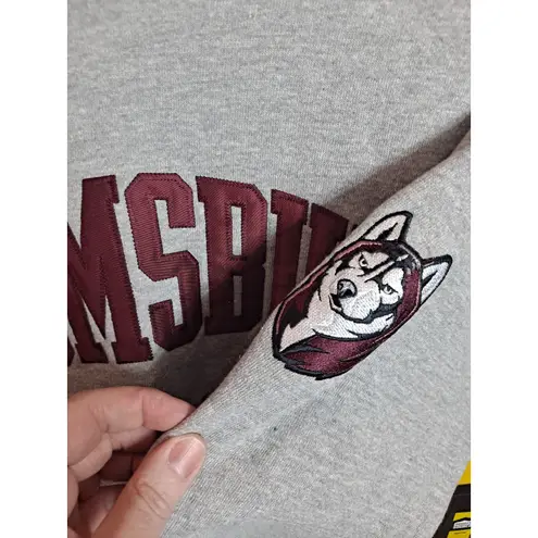 Heather Grey Bloomsburg University Game Day Crewneck Pullover Sweatshirt Size Gray Size M