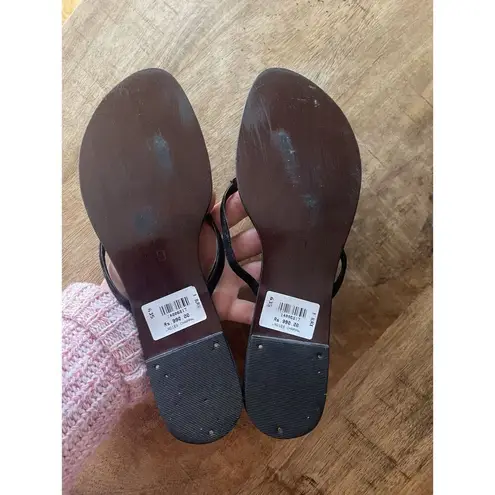 Sylcon Women’s Black Rhinestone Flip Flop Sandals Size 9