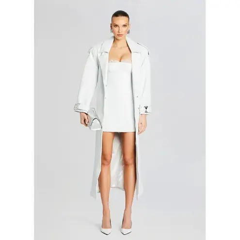NWT Retrofete AMBERLY LEATHER Mini DRESS in Optic White Sz Medium $698