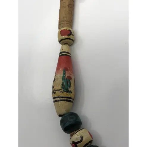 Australian Aboriginal Hand Painted Beaded‎ Necklace Art Jewelry *2 beads chipped