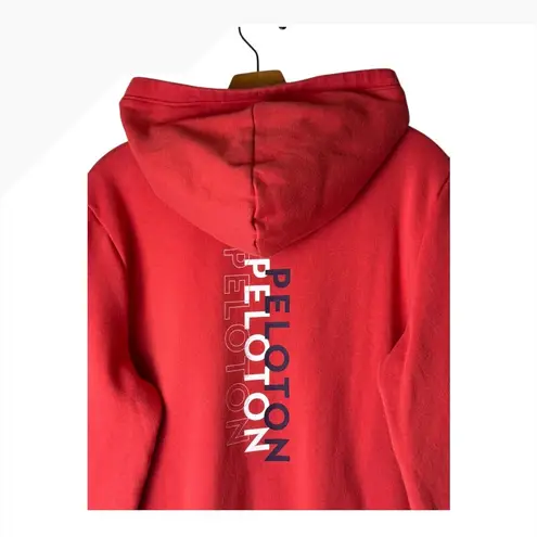 Peloton Jacket Women XL Red Full Zip Hoodie Sweatshirt Logo Graphic Athletic