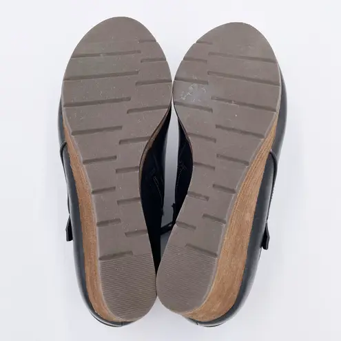 Dr. Scholl's What's Good Wedge Ankle Boots Women's Size 9.5 Black Faux Leather