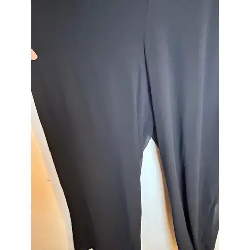 June & Hudson Large Black Jumpsuit Sheer Flutter Sleeves Black Closet Staple