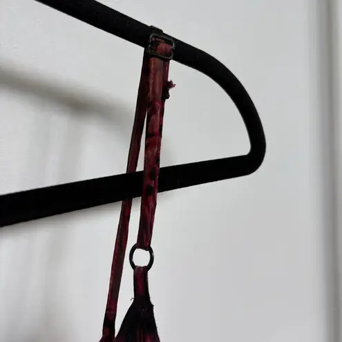 Unlisted Bohemian Tie Dye Red Rayon Flowy Maxi Dress Adjustable Hippie Gypsy Festival