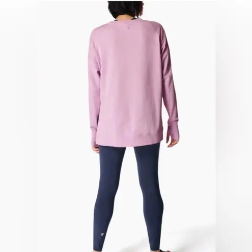 Sweaty Betty  Aster Purple Organic Cotton After Class Longline Sweatshirt‎ Sz Med