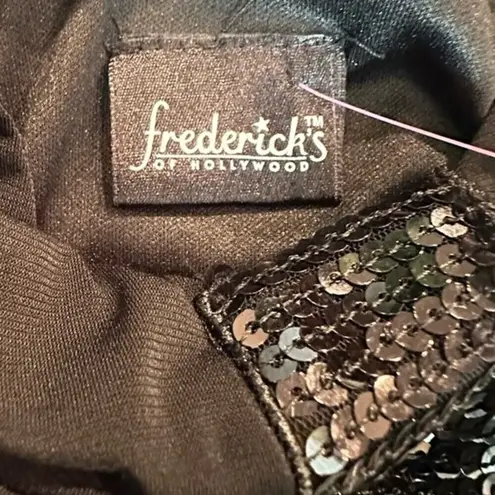 Frederick's of Hollywood Frederick’s of Hollywood Black Sequins Silky Sleeveless Dressy Tank Top