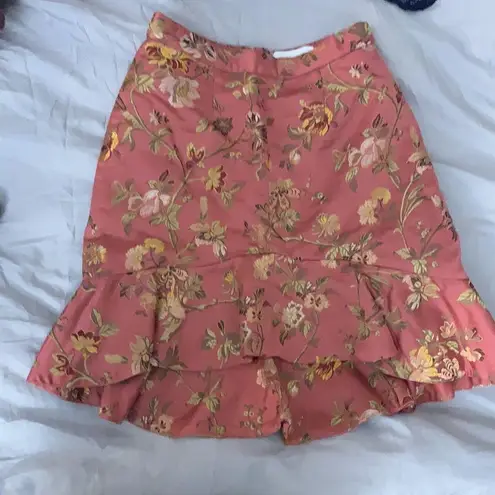 Zimmermann NWT Cavalier pink floral Flounce skirt in Rosa floral jacquard