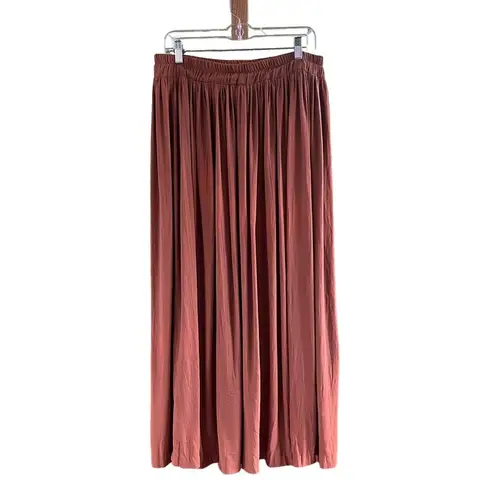 Stonebridge Women's Vintage Pleated Maxi Skirt Tan Size XL Brown