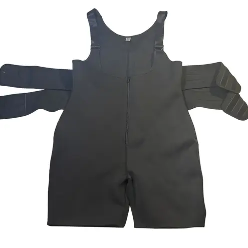 What Waist Full Body Sauna Suit Shaper Women's 6XL Black Zip Up Adjustable Strap Size 5X