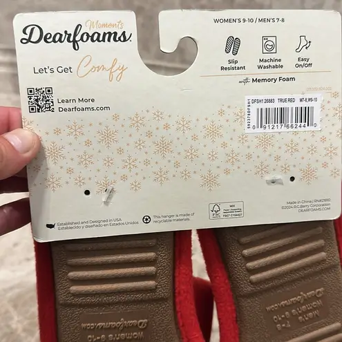 Dearfoams Unisex Ugly Sweater Christmas Slippers Santa Bell’s NEW