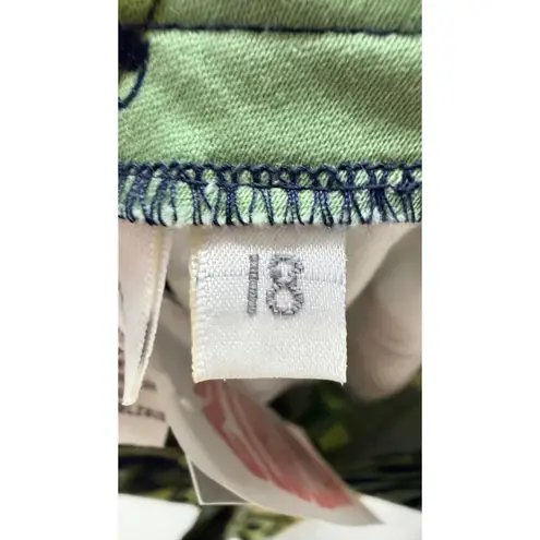Bette&Court Apple Green Patchwork Capri Pants Size 18 NWT Resort Garden Print