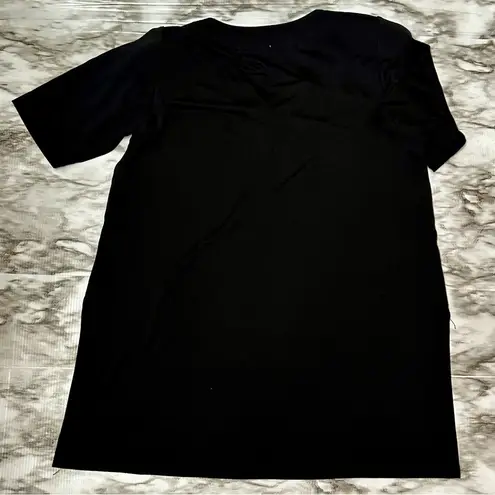 Vintage 80s Bejeweled Black V Neck Tunic Top Dress Le Maglie Di Nives One Size Size undefined