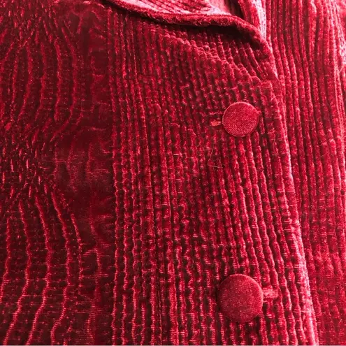Harvé Benard Vintage 70s 80s Harve Benard Velvet Cabled Blazer Notched Lapel Merlot Red sz 12
