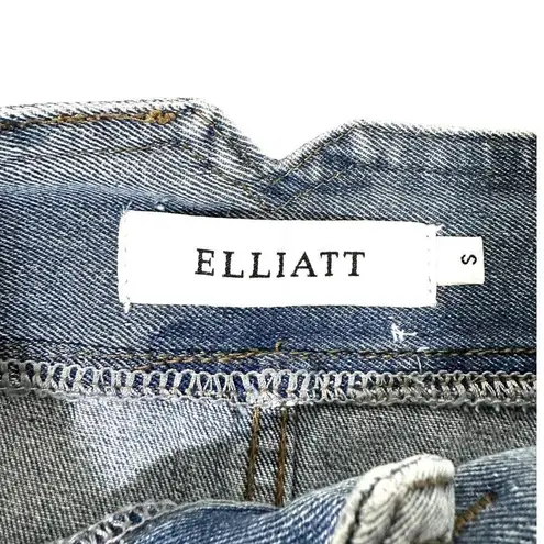 Elliatt The Slate Denim High Waist Button Fly Jean Mini Skirt in Blue Size Small