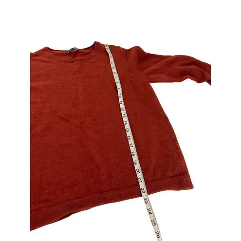Womens Rust Red Knittons Extra Fine Merino Wool Sweater XL Classic casual stretc - Image 8