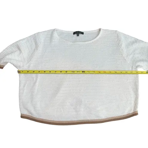 Fore Size M Sepia Trim Pointelle Knit Matching Set Cream Beach Neutral Lounge Brown Size M