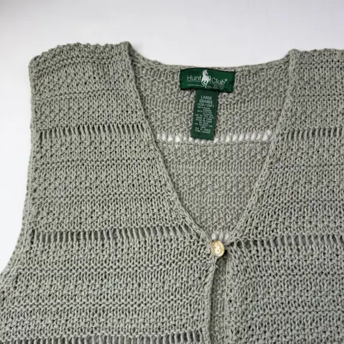 Hunt Club Women’s Large Ramie Cotton Crochet Boho Vest 12/14