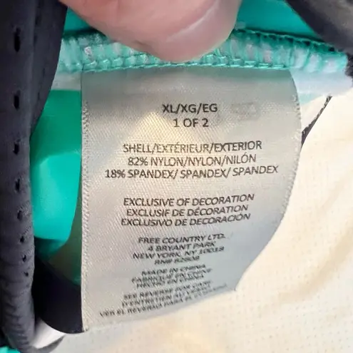Free Country 2 Piece Swimsuit Tank & Boy Shorts Size XL 16 Aqua