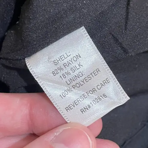 Garnet Hill Size 6 Soft Velvet Pants Black Pleated Tapered Trouser