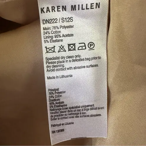 Karen Millen Metallic Champagne Gold Cocktail Dress Women’s 4 Fit Flare