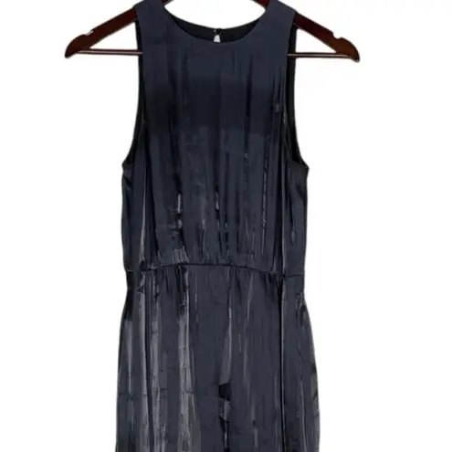Tibi Flume Asymmetrical Silk Lined Wrap Sleeveless Maxi Halter Dress 8 Black