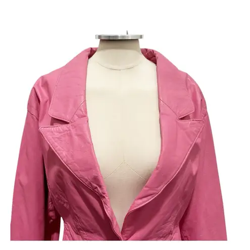 Vintage Chia Retro 80s Leather Jacket Size Large Pink