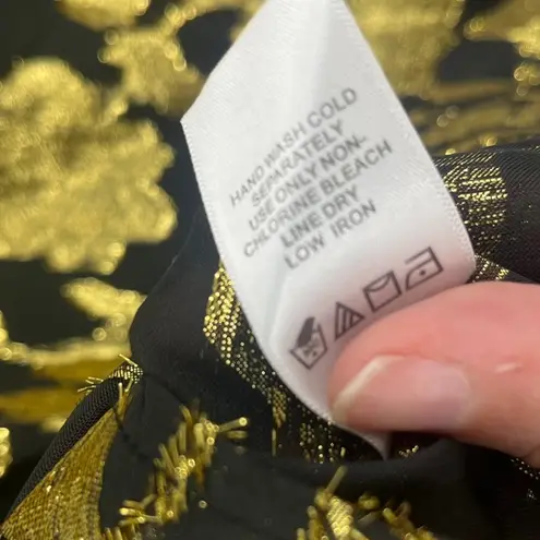 Jessica London Y2K Gold Womens Top Sz 18 Mob Wife Holiday Glam Floral Sheer Date