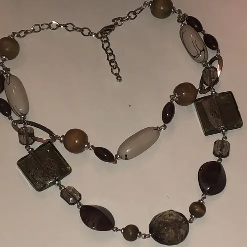 Premier Designs Elegant Multi-Color Neutral Tone Boho Beaded Necklace