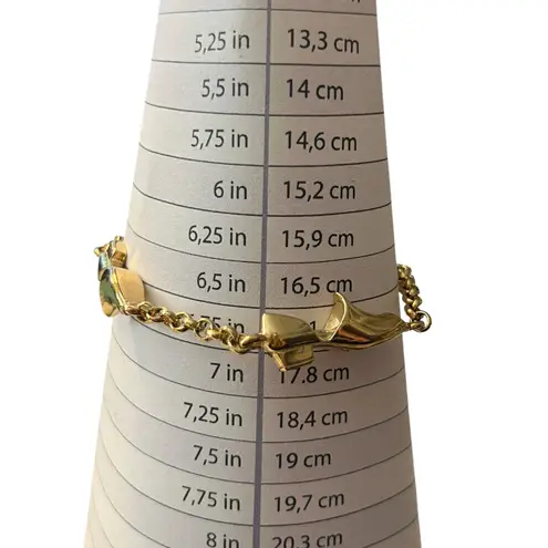 Salvatore Ferragamo Shoe Charm Bracelet Gold Tone Chunky 1980s Italy Signed