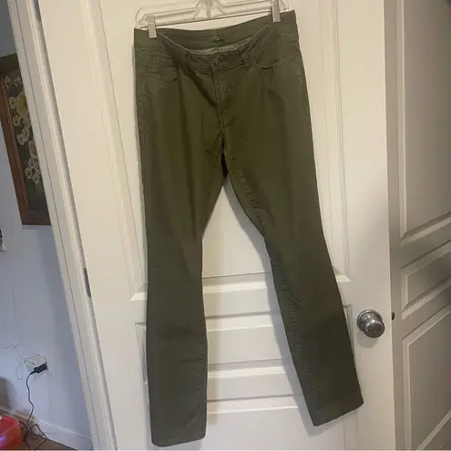 prAna Jeans Pants 10/30 Green Kayla Organic Cotton Stretch Skinny Boho EUC