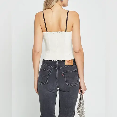 NWT CAARA Cairo Top size 12 Few Moda Reformation Melanie ivory black silk