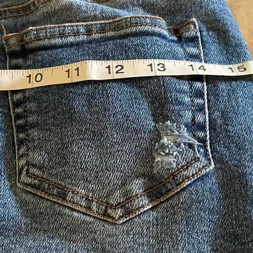 Wax Jean Distressed Denim Jean Skirt