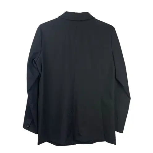 Garnet Hill  size 12 large dark navy blue Classic wool Blazer work casual pro