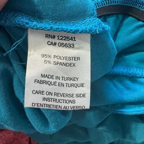 Isle by Melis Kozan Turquoise Jumpsuit tiered ruffled party flapper disco sz S Blue