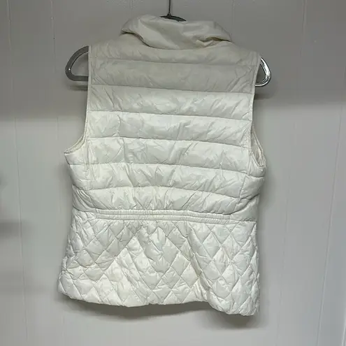 Talbots Quilted Goose Down Puffer Vest Ivory Womens Sz M