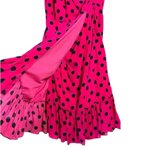 Derek Lam 10 Crosby Taula One Shoulder Dress Pink Polka Dot Ruffle Hem Size 2