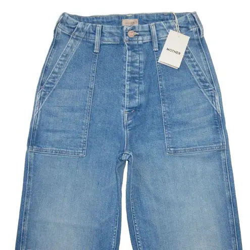 NWT Mother The Patch Pocket Private Flood in Flag Me Down Crop Jeans 25 Blue