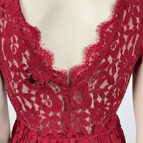 Greylin Red Lace Sleeveless Dress