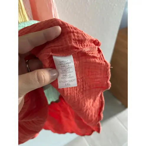 Pomander Place Kenzo Dress Womens Pastel 2XL Tiered Mini Preppy Beachy Coastal Pink Size XXL