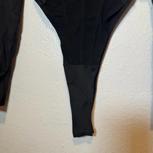 SheIn  Black High Cut Mesh Panels Bodysuit Size XXS (0) New