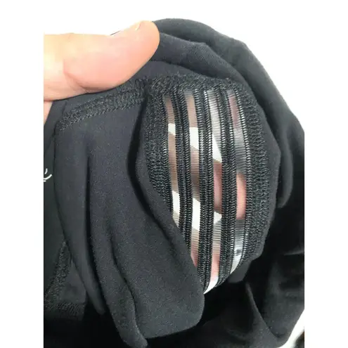 Beyond Yoga Black Leggings Cut Out Sheer Striped Sides High Waisted Womens XS