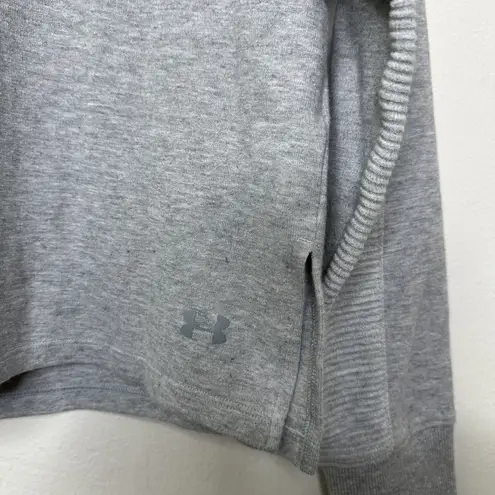 Under Armour  Womens Top Grey Double Knit Mock Neck Pullover Sweatshirt Size S