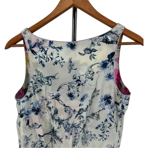 Johnny Was Reversible Floral Print Ferrara Silk Crepe de Chine Tank Top