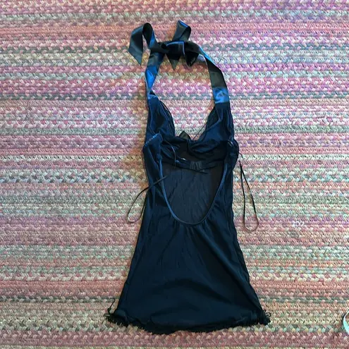 BLACK SHEER FRINGE SEXY WESTERN SLIP DRESS