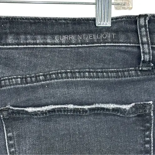 Current/Elliott Current Elliot Black Faded Jeans Skinny Distressed‎ Mid Rise Grunge Sz 30