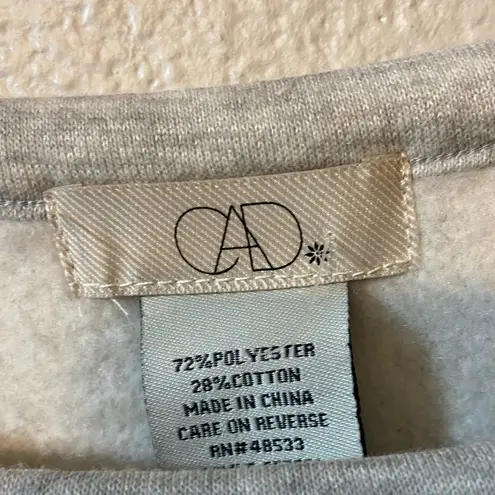 CAD Sweatshirt Cropped Gray with Lace Up Neck Size XS