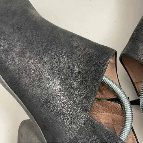 Dansko Bootie Boots Raina Heel Comfort Zipper Leather Burnished Distressed Black