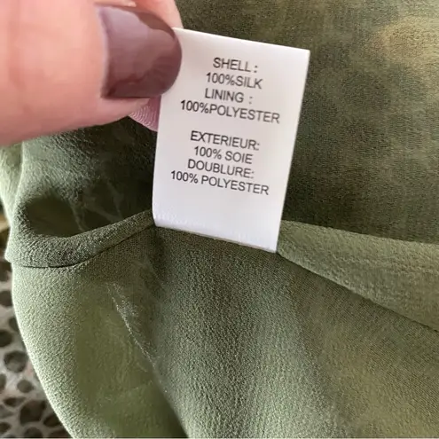 Ramy Brook Printed Bitsy Dress in Green Combo Silk Small