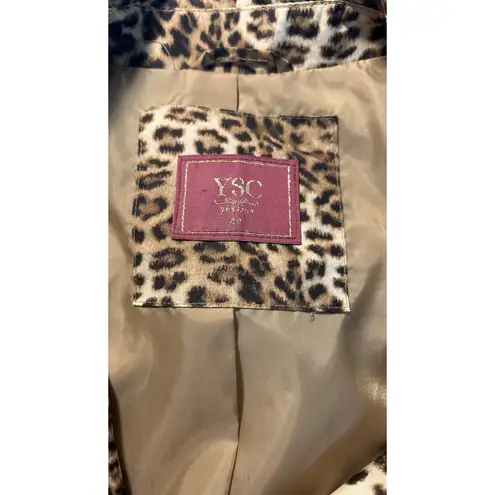 Leopard Print Blazer/Jacket Women 44 Stylish Bold Lined Buttons Boho Preppy Brown Size 1X